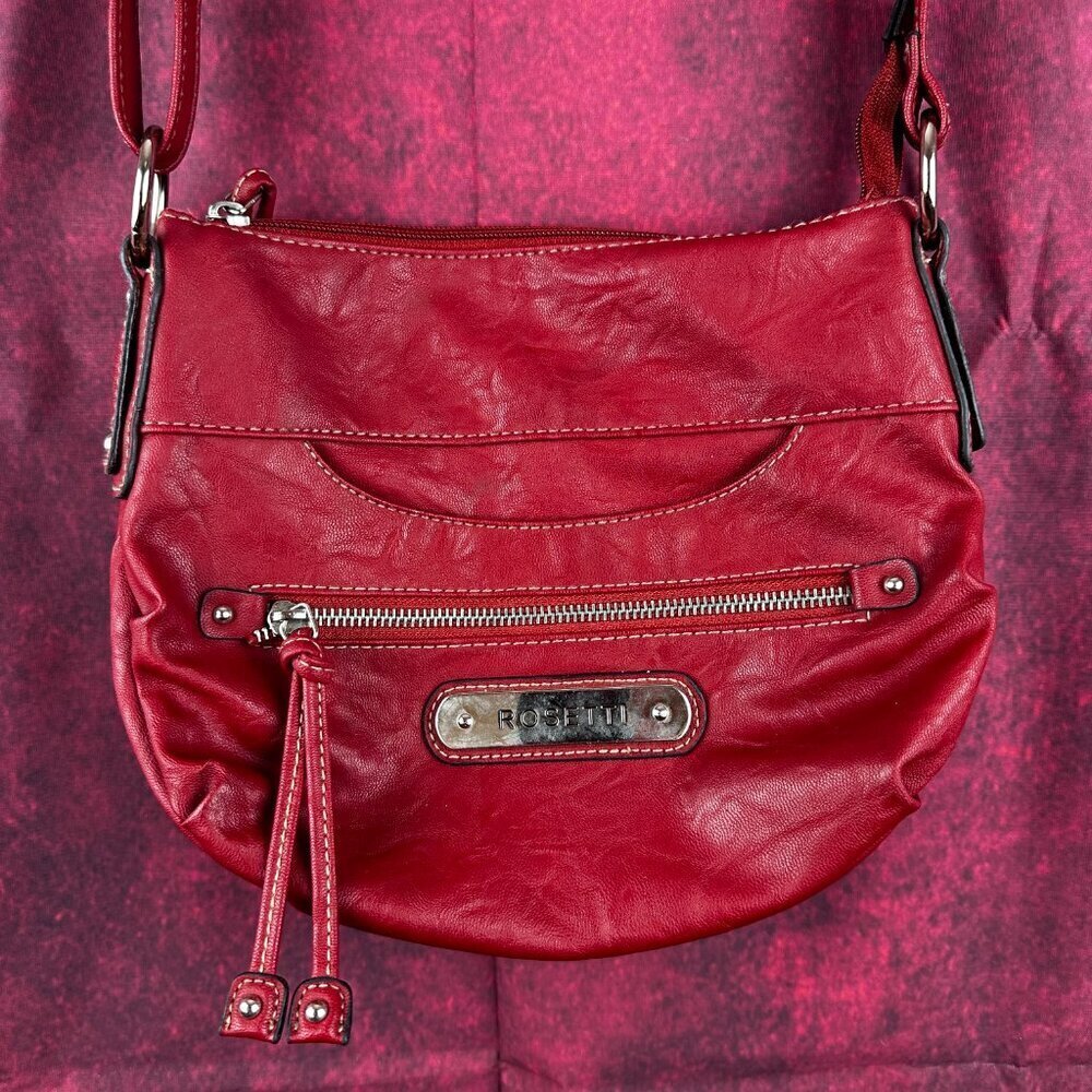 ROSETTI WOMEN CROSSBODY BAG MULTIPLE POCKETS WITH ZIPPERS ADJUSTABLE STRAP